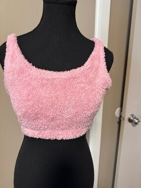Cozy Plush Pink Tank Crop Top